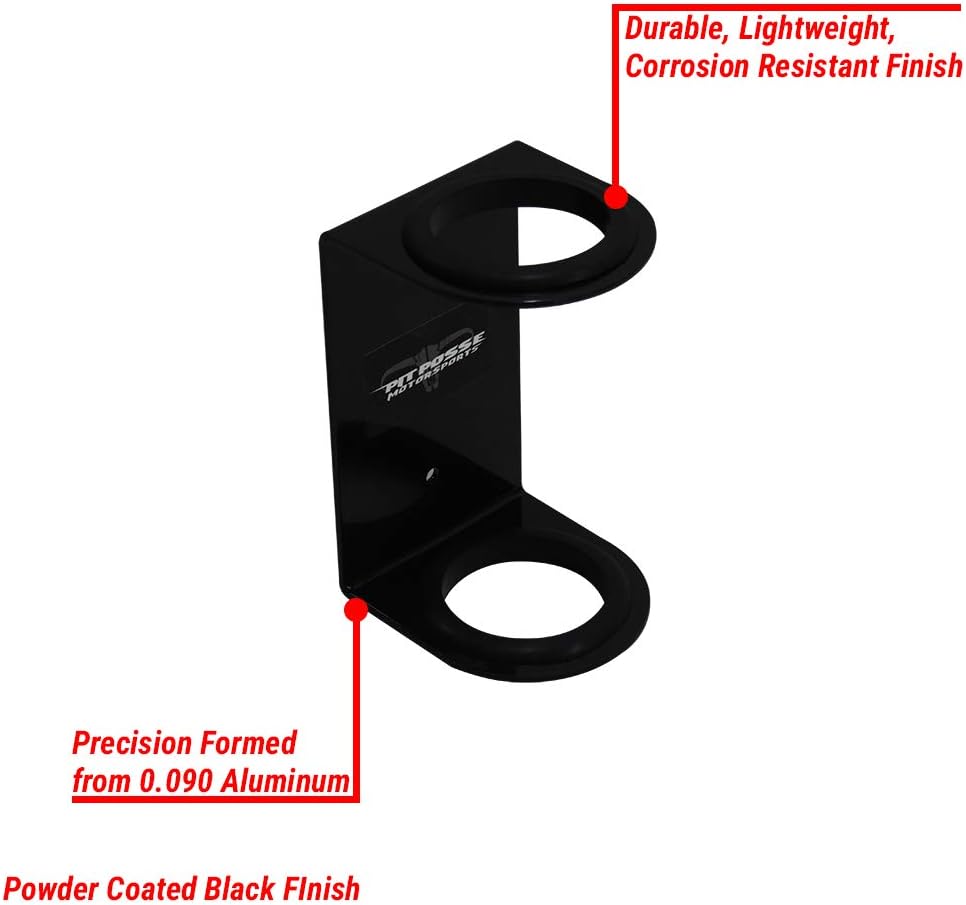 Pit Posse 460BK Flashlight Hanger Holder Wall Mount - Made in USA - Aluminum Cabinet Shop Garage Enclosed Race Car Trailer Accessory (Black)