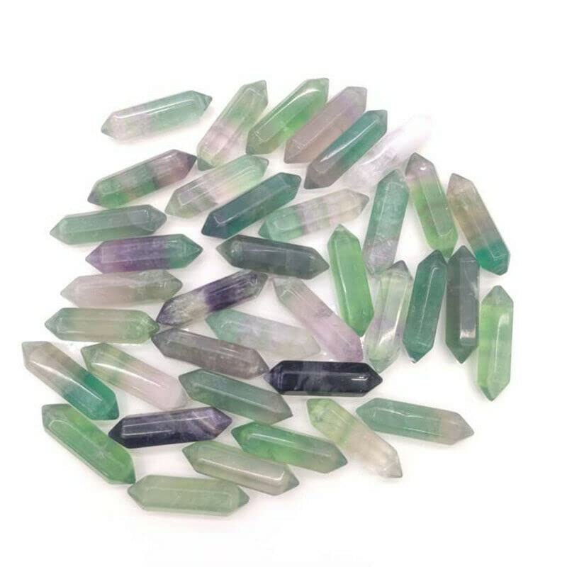 creazione di Gioielli Lotti all'Ingrosso 100 Pezzi Ciondolo a Punta Esagonale in Pietra di Fluorite Naturale Healing Reiki Senza Foro