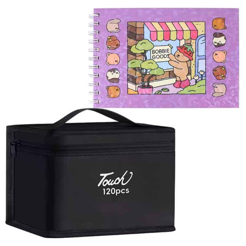 Estojo Canetinhas Touch Ponta Dupla 120 Cores Bobbie Goods