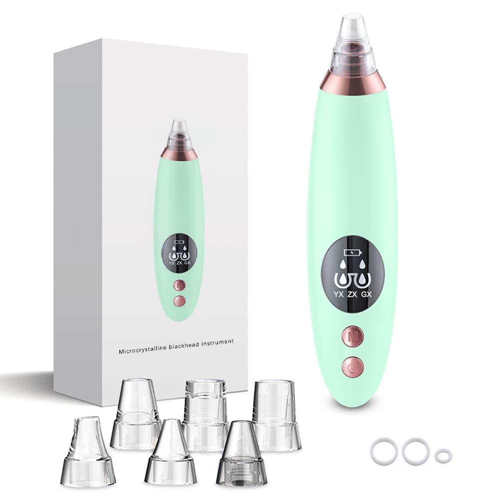 Pore Vacuum Blackhead Remover Vacuum, Upgraded Strong Suction Rechargeable Remover Blackhead Removal Pimple Green