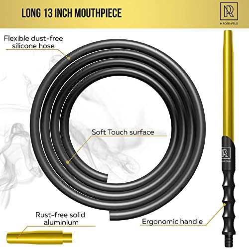 M. ROSENFELD Shisha Schlauch mit Mundstück – 150cm Soft-Touch Silikonschlauch Matt {lebensmittelecht} inkl. Adapter… – Bild 3