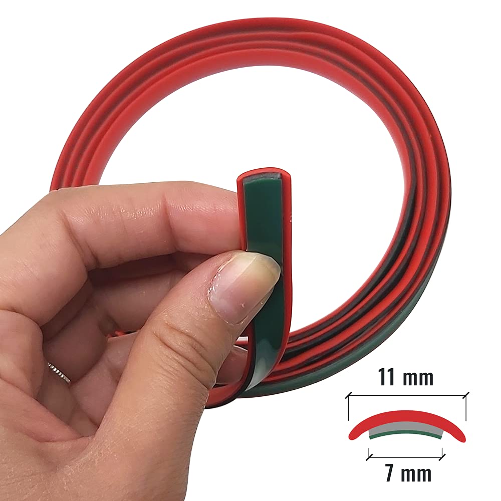 Profilo Adesivo a C per Auto Universale 4R Quattroerre.it Rosso 11 mm x 1.5 m
