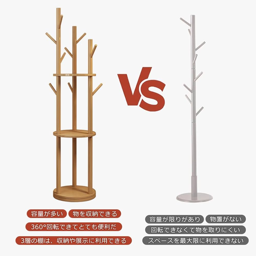 Amazon.co.jp: Sacalority ボールハンガー 木製 ハンガーラック