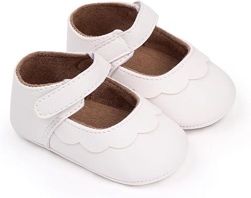 Miniatura 3 de Infant Baby Girls Mary Jane Shoes Non-Slip Rubber Sole Ballet Slippers Princess Dress Wedding Shoes Newborn Crib Shoes