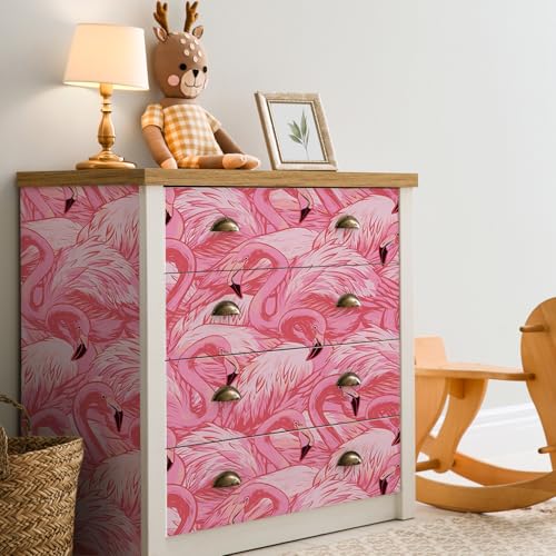 Alwayspon Selbstklebende Tapete, rosa Flamingo, zum Abziehen und Aufkleben,...