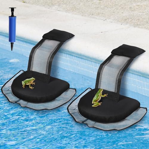 Ausstiegshilfe Pool für Tiere, dellyy Pool Ausstiegshilfe Tiere, Schwimmende Rampe Rettungen, Tierrampe Kleintier Swimming Fluchtrampe (Black,2 Stück)
