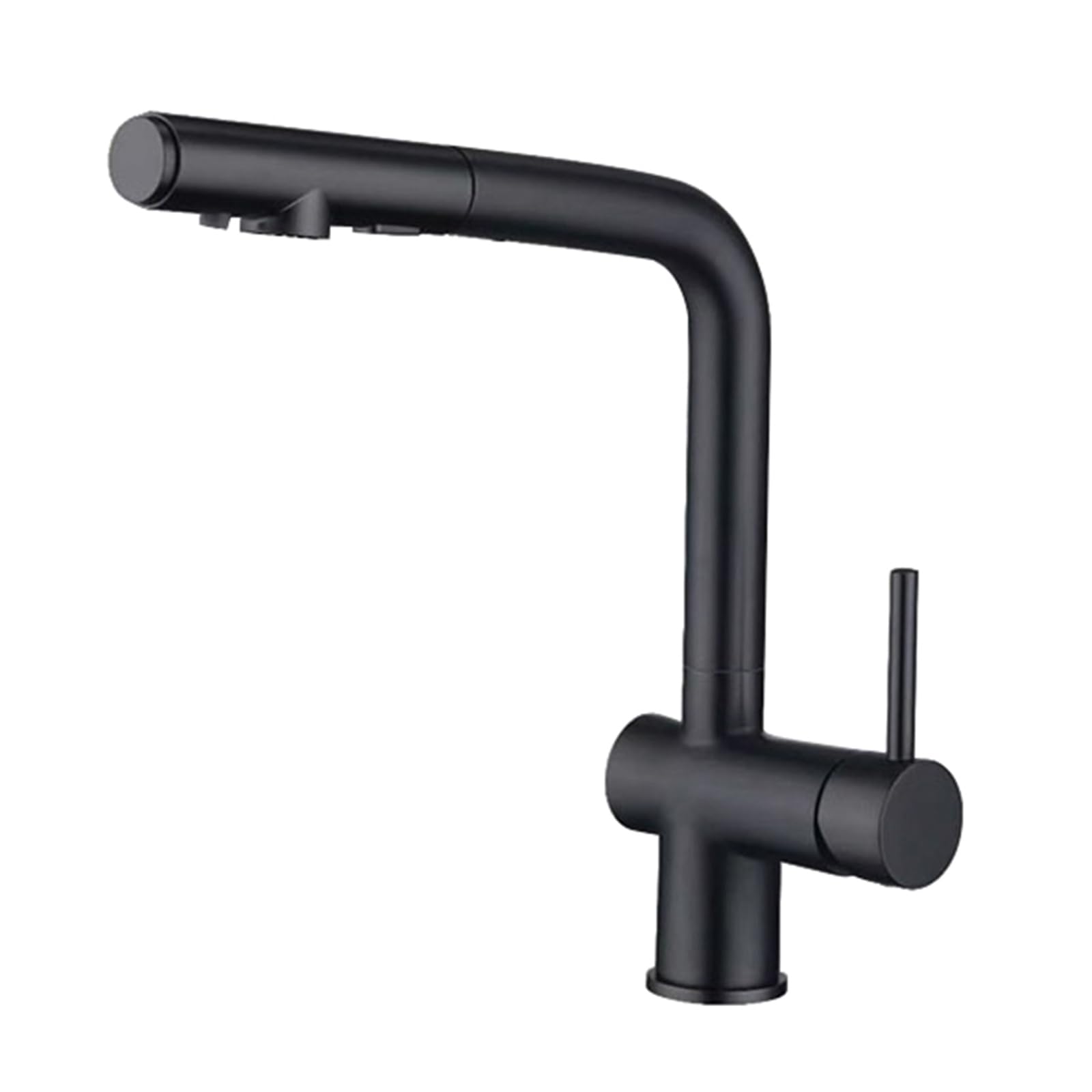 BHFPFZA ZUOZUIYQ 3-Way Kitchen Faucet Black Pull-Out Sprayer Swivel Spout Single Lever Water Filter Tap for Kitchen Sink Modern Design Drinking Mixer Tap