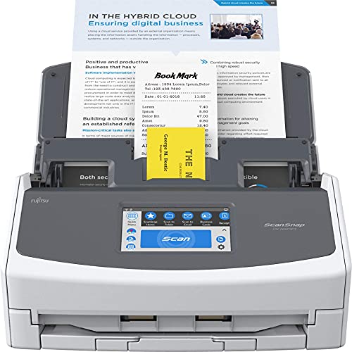 Fujitsu ScanSnap iX1600 Versatile Cloud Enabled Document Scanner for Mac or PC, White (Renewed)