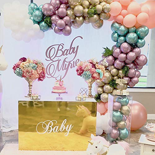 Image of KALOR 12 Inch Metallic Multicolor Balloons, 50 Pcs Latex Helium Metallic Balloons for Kid's Birthday Party, Baby Shower, Wedding, Graduate Party Decorations