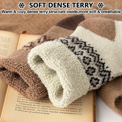 IIG 3-6 Pairs Men Dress Cotton Socks Funky Colorful Pattern Wool Crew Socks