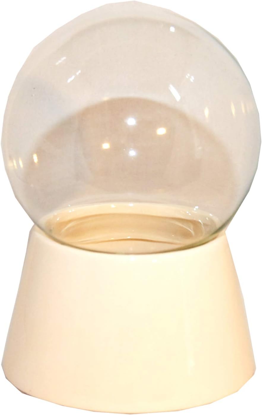 Snow globe craft set with 1 x snow | 150mm do-it-yourself snow globe with glass ball and porcelain base white | for music box | DIY snow globe | W: 150mm H: 180mm | 40036