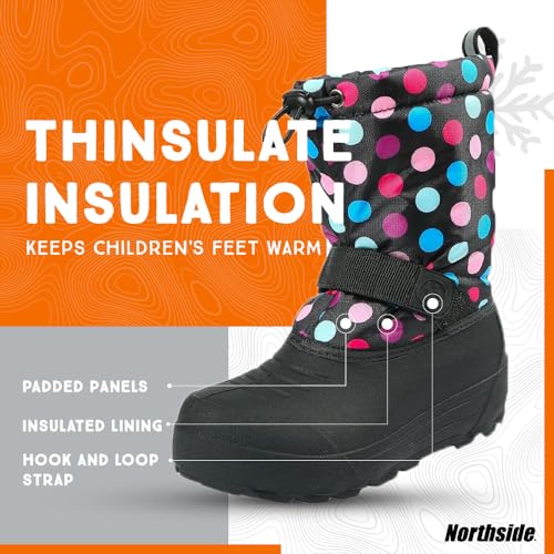 Image of Northside Frosty Insulated Winter Snow Boots for Girls and Boys with Rugged, Water Resistant Nylon Upper, Quick-Drying Lining, Removable EVA Insole, and Durable TPR Outsole