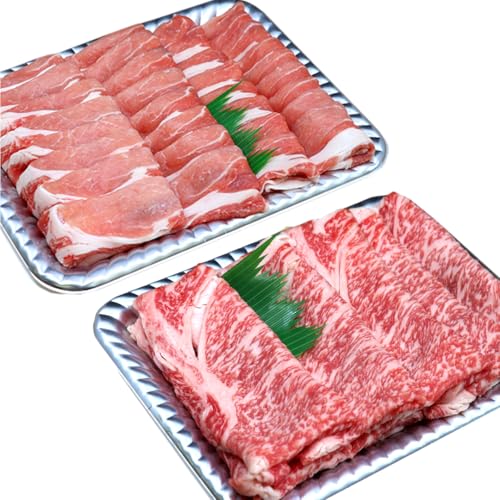 [ しゃぶしゃぶ用 ] 常陸牛 (リブロース) × ローズポーク コラボ セット 1.3kg (茨城県共通返礼品) A4 A5 ランク モモ 牛肉 肉 にく すき焼き 牛ロース 霜降り 赤身 豚ロース ロース ブランド豚 豚肉