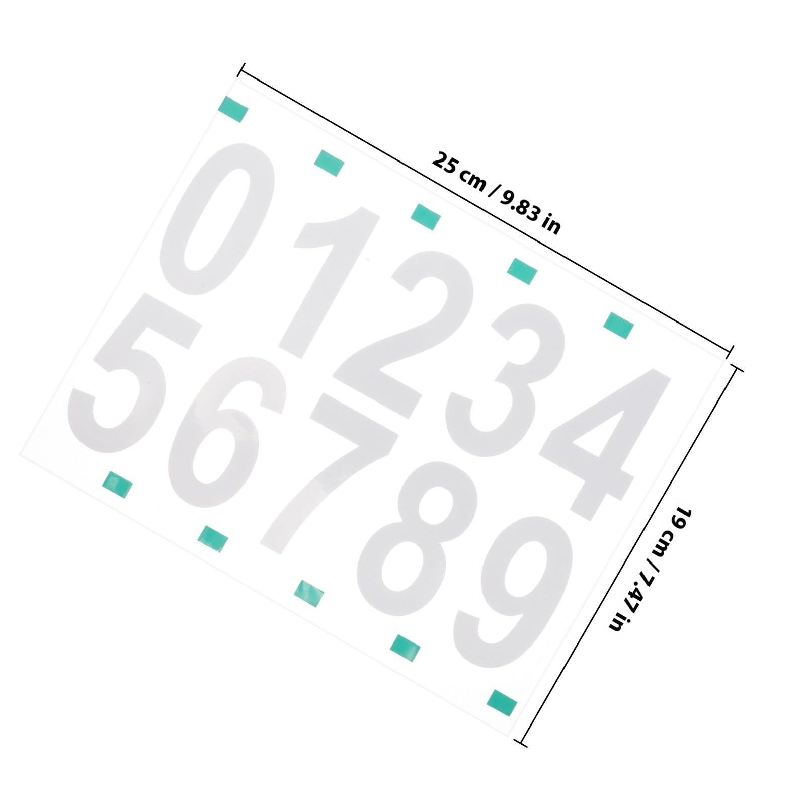 50 Pezzi Adesivi Numerati Riflettenti Impermeabili in PVC
