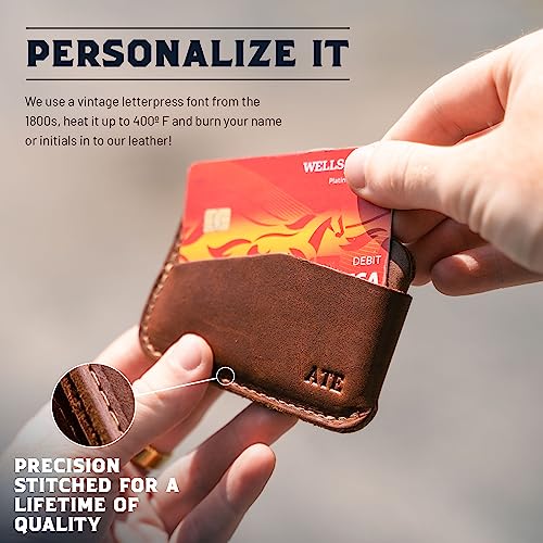 The Charleston Personalized Fine Leather Triple Sleeve Front Pocket Wallet (Brown)2