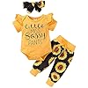 Yvowming Newborn Baby Girl Clothes Infant Baby Ruffle Romper +Pants + Headband 3 PCS Outfits Set