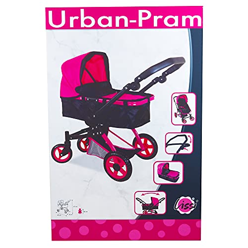 Lissi Urban Baby Doll Pram, Pink,Black Small #TOP5