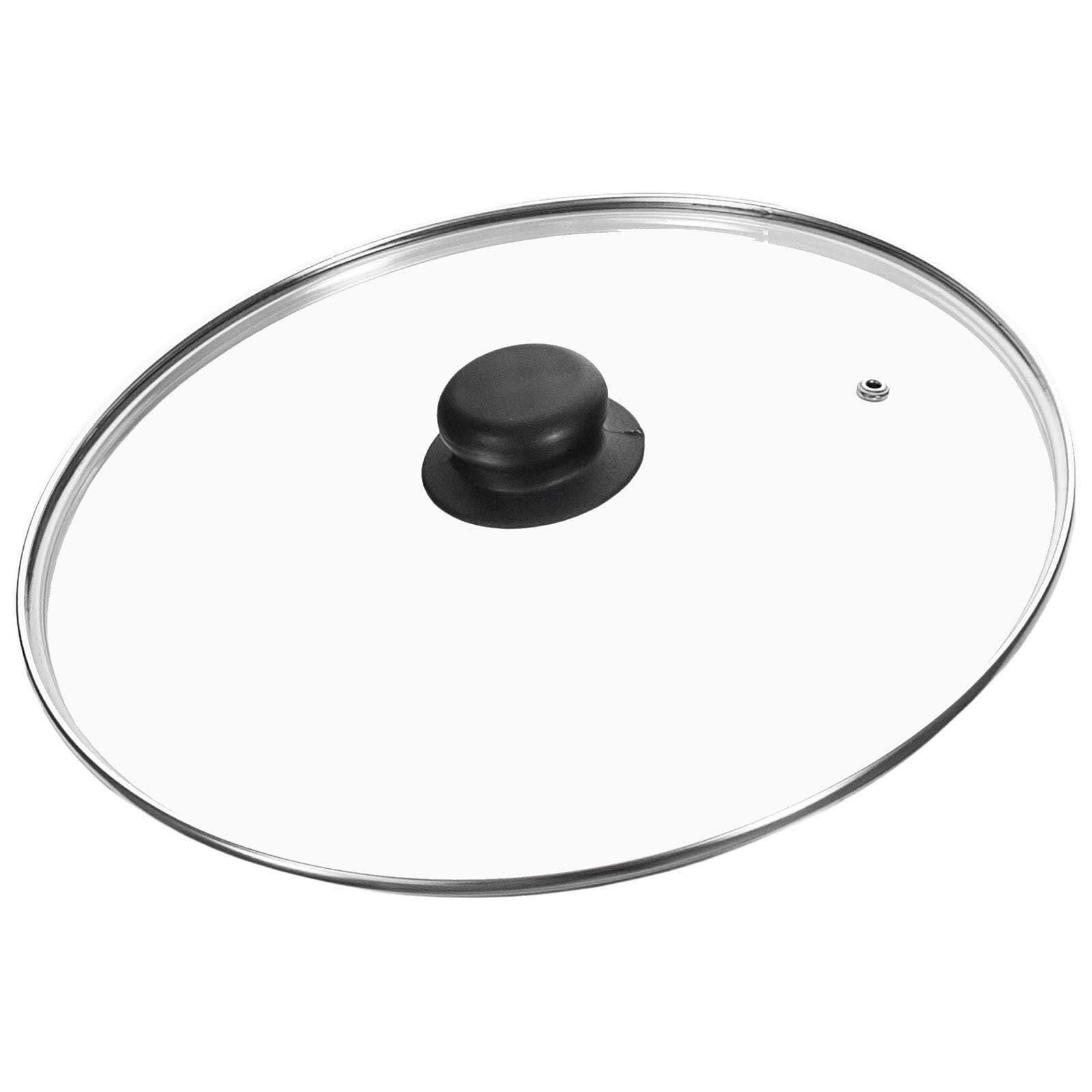 BRIZOLL Gusseisen Pfanne Ø28 cm mit Glasdeckel – Bratpfanne, Steakpfanne, Servierpfanne, Eisenpfanne, Gußeisenpfanne Griff abschraubbar – alle Herdarten: Induktion, Gas, Elektro, Ofen, Grill, Camping