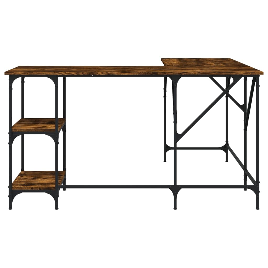 Homgoday Scrivania angolare per computer, ufficio, PC, tavolo da lavoro, tavolo da lavoro, tavolo per studio, home office, incenso, 139 x 139 x 75 cm, materiale in legno