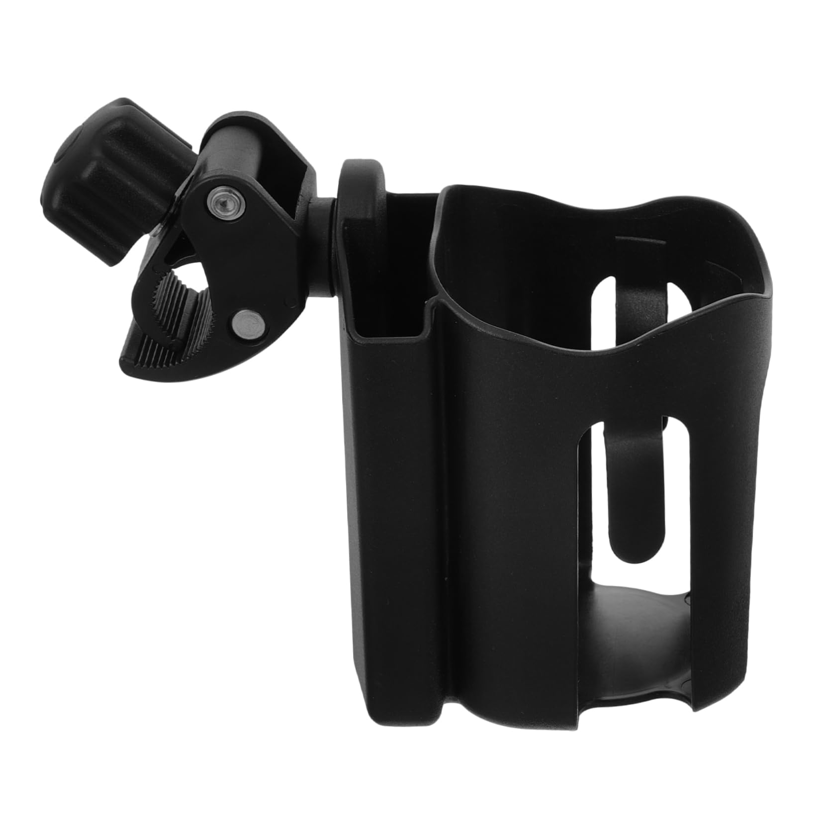 GARVALON Universal Stroller Cup Holder Wheelchair Easy Install No Assembly Fits Multiple Bottles Black