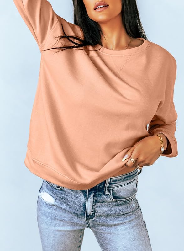 Dokotoo Women's Casual Crew Neck Sweatshirt Loose Soft Long Sleeve Pullover Tops - Image 3