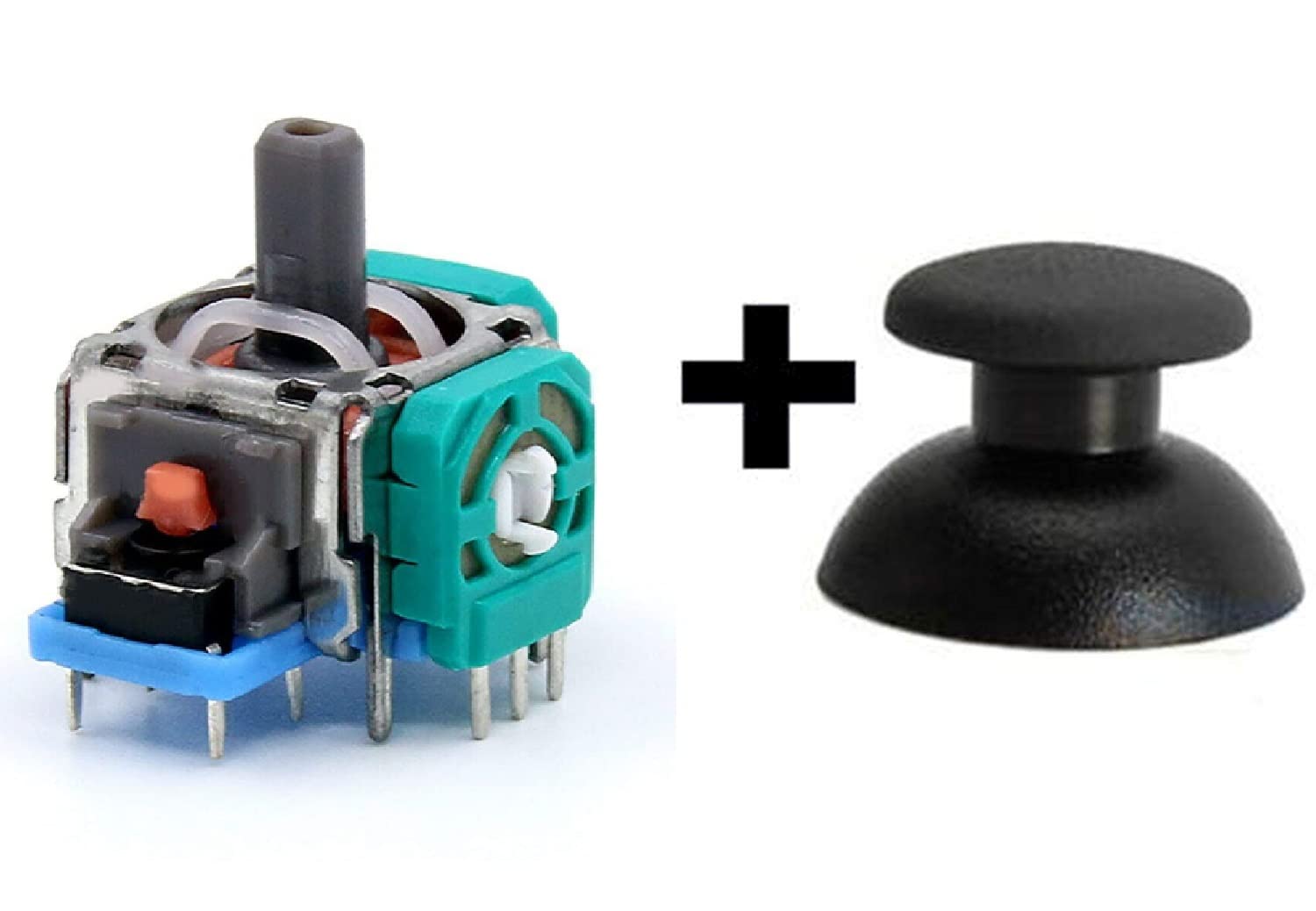 TCOS TECH Replacement 3 Pin 3D Analog Joystick 3D Rocker With Cap For PS3 Wireless Controller - 1 Set