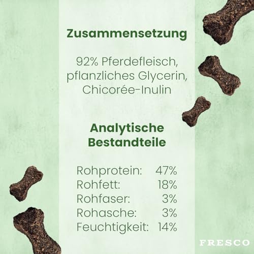 FRESCO Dog Martin Rütter Trainingssnack | Trainingsknöchelchen Pferd 150g | Monoproteinsnack | getreidefreie & natürliche Hundeleckerli aus 100% frischen Zutaten | hypoallergene Leckerlies