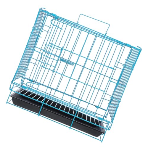 FONDOTIN ポータブル猫キャリーケージ 小型犬 うさぎ用 折りたたみ式アイアンワイヤーケージ ペットのお出かけに