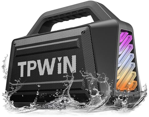 Portable-Bluetooth-Speaker-Wireless-Loud-Speakers-80W-Peak-20H-Playtime-Light-Show-TWS-Deep-Bass-BT-53-IPX6-Waterproof-for-Outdoor-Travel-Camping-Beach-Pool-Black Portable Bluetooth Speaker Wireless - Loud Speakers 80W Peak, 20H Playtime, Light Show, TWS, Deep Bass, BT 5.3, IPX6 Waterproof for Outdoor Travel Camping Beach Pool - Black - Image 1