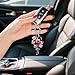CusDusk Car Black Pink Dice Keychain with Black White Dots, y2k Lucky Fortunate Charm Keyring Decoration for Bag Purse Handbag Backpack