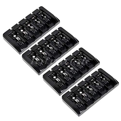 4 Pcs Bass Fixed Hardtail Hardtail Guitar Bridge 19mm String Spacing Black