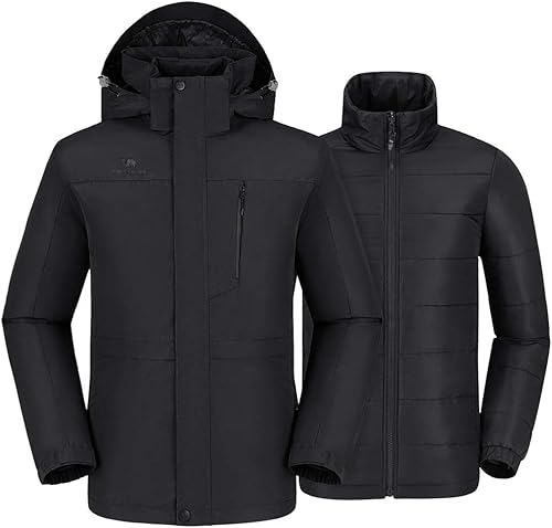 CAMEL CROWN - Chaqueta de esquí impermeable para hombre 3 en 1 invernal y cortavientos para nieve senderismo y snowboard