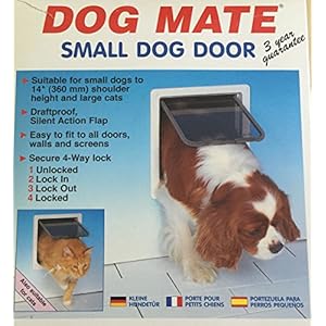 Dog Mate 4-weg vergrendeling kleine hondendeur, wit (221WD)