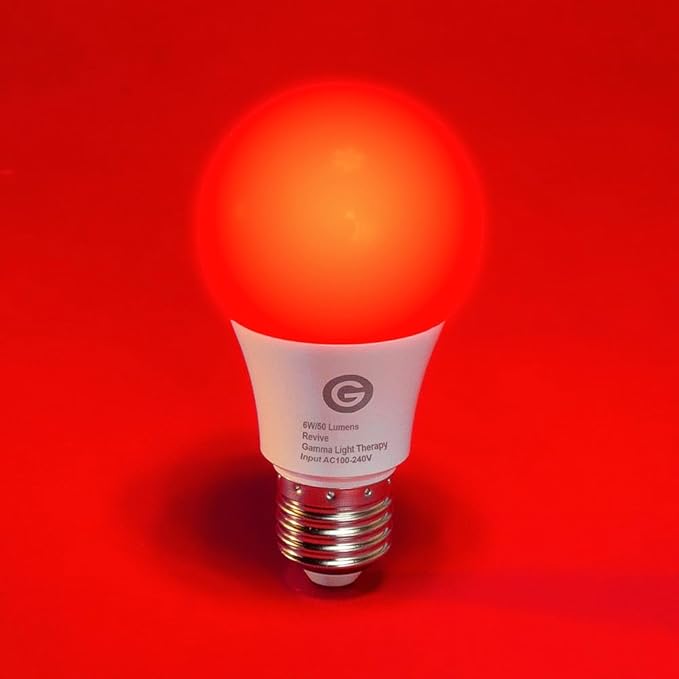 Revive - 670nm Red Light Bulb by Gamma - Sleep Therapy - Melatonin Promoting Natural Sleep Aid