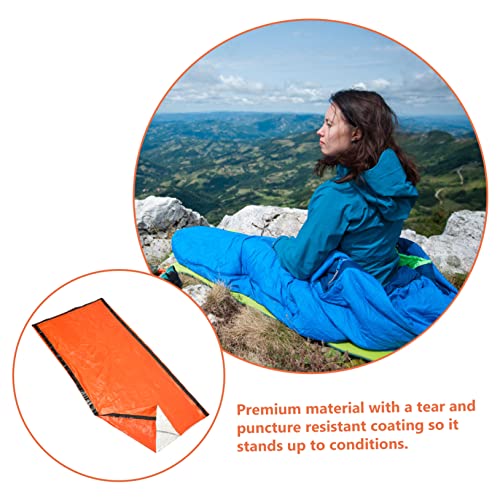 POPETPOP Film de Aluminio PE Portátil para Emergencia con Bolsa con Cordón para Supervivencia al Aire Libre Ligero y Resistente para Camping y Situaciones de Emergencia miniatura 6