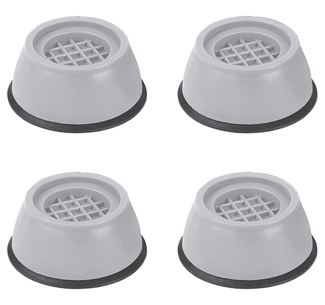 XML Washer Dryer Anti Vibration Pads with Suction Rubber Cup Feet, Fridge Washing Machine Leveling Feet Anti Sleep Walk Suction Pads Shock Absorb Furniture Lifting Base(4 Piece)
