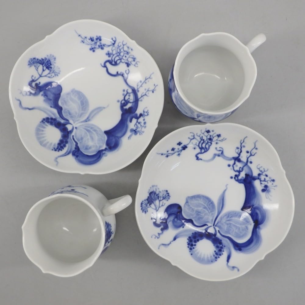1円～ マイセン MEISSEN ブルーオーキッド ティーカップ＆ソーサー 美 