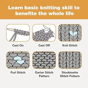 Kaaper Knitting Kit for Beginners Adults, Crochet Kit for Beginners Kids Learn to Knit Complete Starter Kit for Scarves, Hats & Gloves Knitting in Blue with Knitting Accessories (Acid Blue)