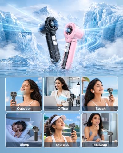 Image of Eopora Mini Mist Fan, Portable Rechargeable Hand Fan, 8-12H Runtime