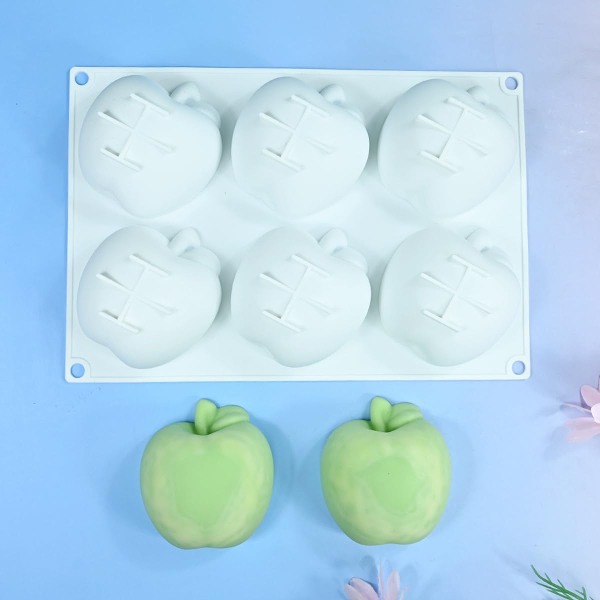 Moules 3D en silicone pour gâteau mousse, moule de cuisson anti-adhésif de qualité alimentaire pour dessert français, fondant, pâtisserie et chocolat (G_ pomme)