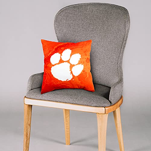 Image of Clemson Tigers 2 Sided Color Swept Decorative Pillow, 16 inch, Made in The USA