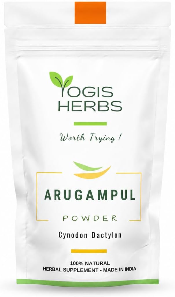 YOGIS HERBS Arugampul Powder - Bermuda Grass Powder - Cynodon Dactylon -1Lbfresh & Pure 1 Pound (Pack of 1)