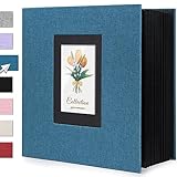 Linen Photo Album 4x6 Large Capacity 1000 Pockets Pictures Fabric Cover Books Albums Wedding School Family Anniversary Baby Memory Engagement Travel Albums(Blue, 1000 Pockets)