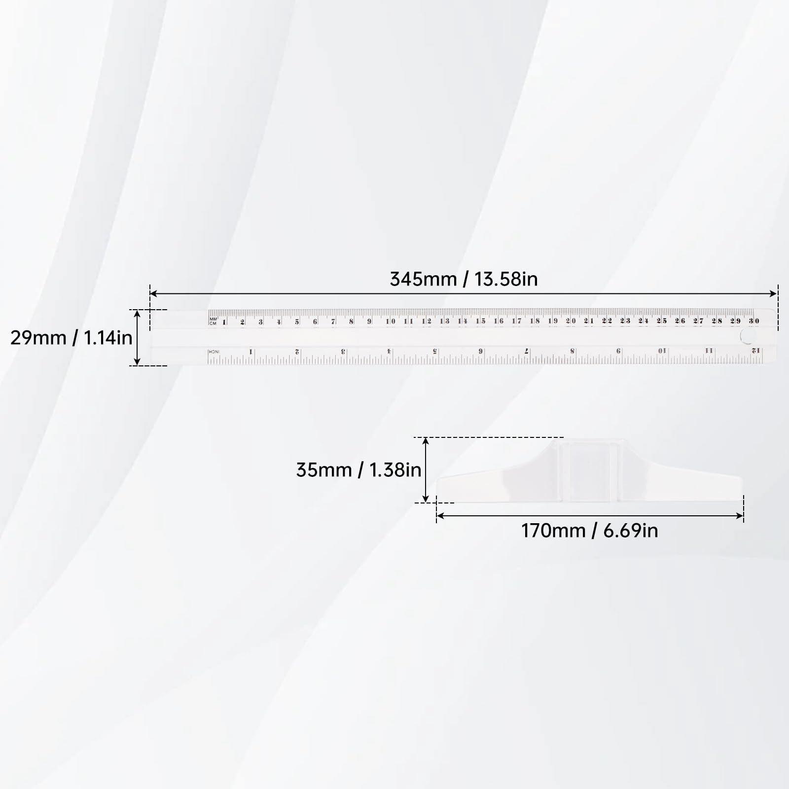 Smgda 30cm / 12inch T-Square, Double Side Scale T Shape Ruler - Image 2