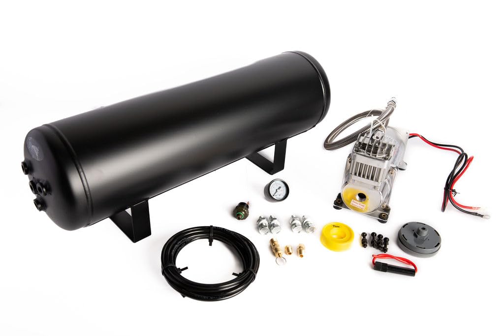 Viking Horns V103-12/1006ATK On-Board AIR System With 1/2" Air Hose & Electric Solenoid, 5 Gallon Air Tank and 200 PSI Air Compressor Kit, For Train Air Horns