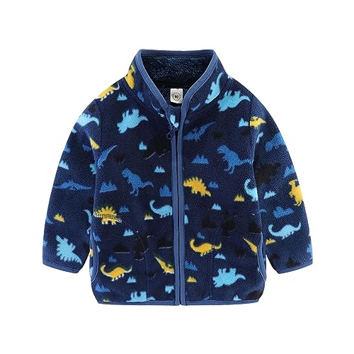 Toddler Polar Fleece Jacket Boys Girls Winter Jacket Fall Sweatshirt Stand Collar Zip-up Light Coat Outwear Clothes