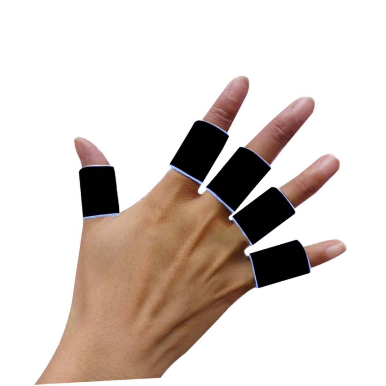 Gogogmee Sports Finger Sleeves 4 Sets Nylon Elastic Protectors for Volleyball Basketball Badminton Comfortable Universal Fit