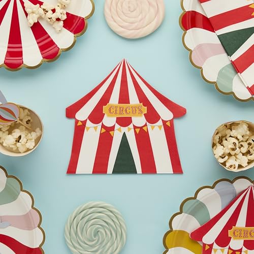 16 servilletas de papel para fiestas de circo, servilletas divertidas con temática de circo, servilletas de fiesta infantil, vajilla de fiesta de diversión