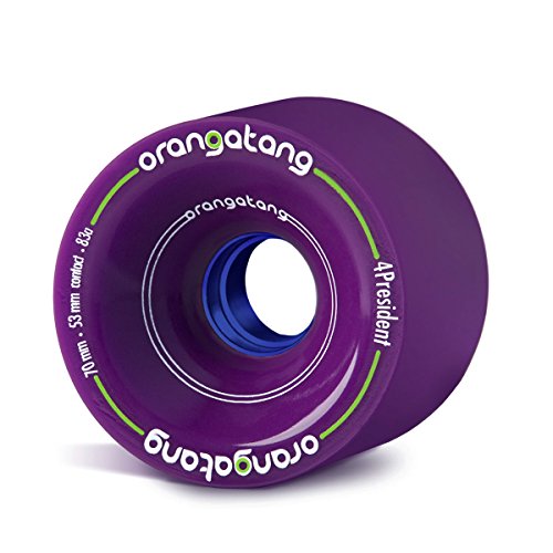 Orangatang 4 President 70 mm 83a Cruising Longboard Skateboard Wheels (Purple, Set of 4)