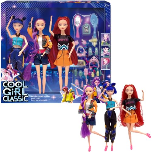Genérico Huntrix KPOP Muñecas 30cm, Set de 3 Figuras Anime de Accion con Ropa y Accesorios, Muñecas Articuladas para Coleccionar o Regalar a Fans, Juguetes Decoración para Hogar y Fiestas (F) Genérico Huntrix KPOP Muñecas 30cm, Set de 3 Figuras Anime de Accion con Ropa y Accesorios, Muñecas Articuladas para Coleccionar o Regalar a Fans, Juguetes Decoración para Hogar y Fiestas (F)